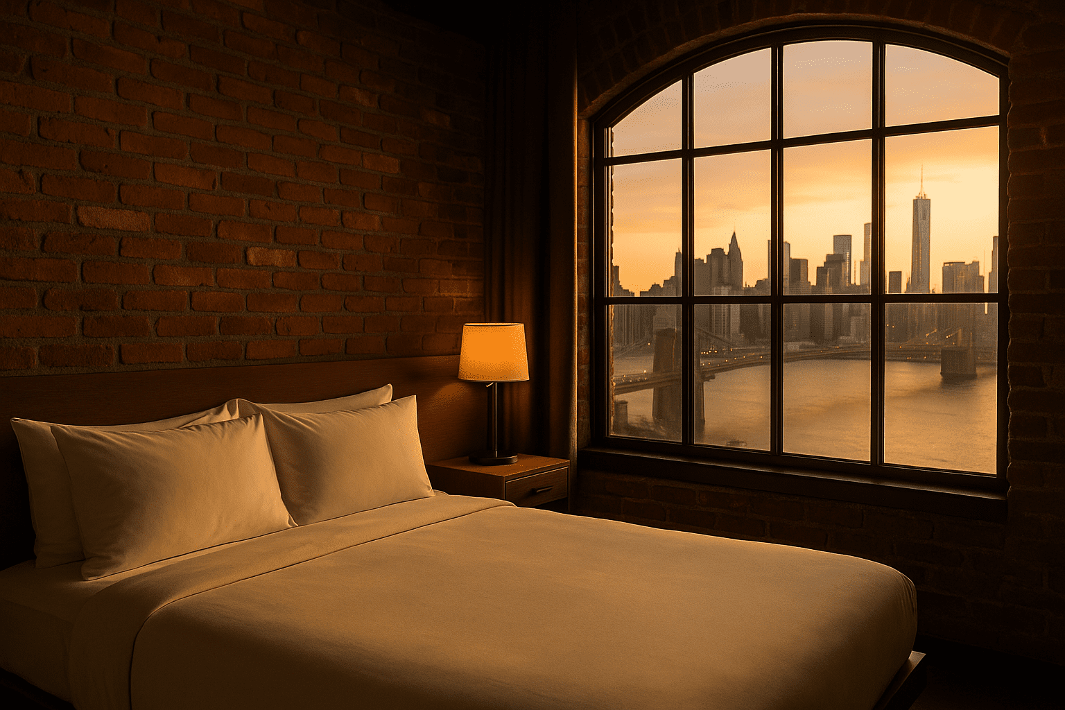 Skyline stays like this are the best: A cozy bedroom with city skyline view